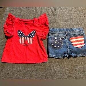 Levi’s toddler red,white and blue outfit.